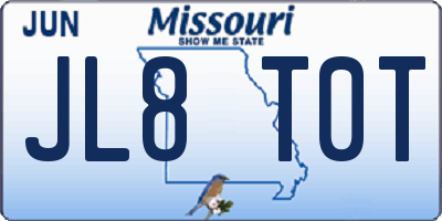 MO license plate JL8T0T