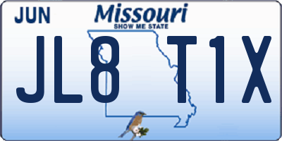 MO license plate JL8T1X