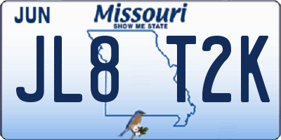 MO license plate JL8T2K