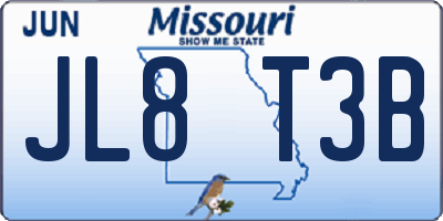MO license plate JL8T3B