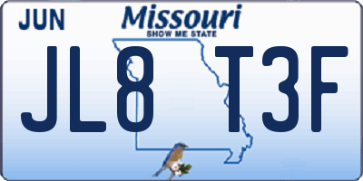 MO license plate JL8T3F