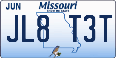 MO license plate JL8T3T