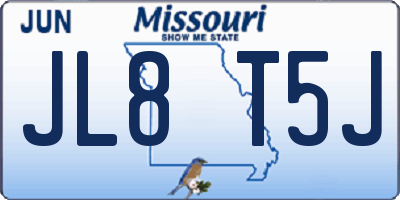 MO license plate JL8T5J
