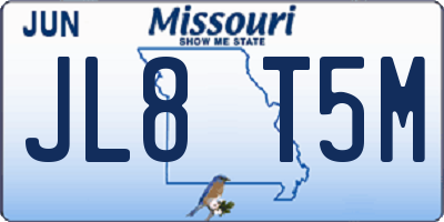 MO license plate JL8T5M