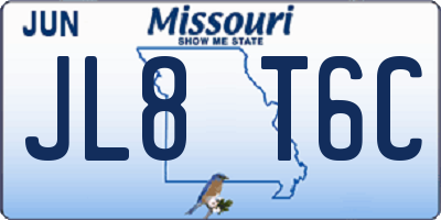 MO license plate JL8T6C