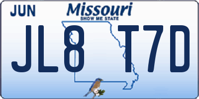 MO license plate JL8T7D