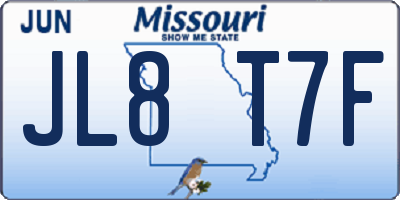 MO license plate JL8T7F