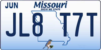 MO license plate JL8T7T