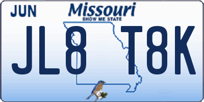 MO license plate JL8T8K