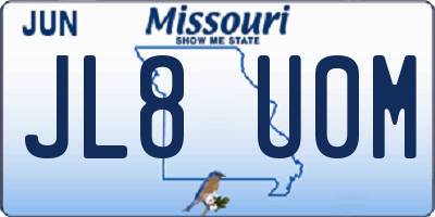 MO license plate JL8U0M