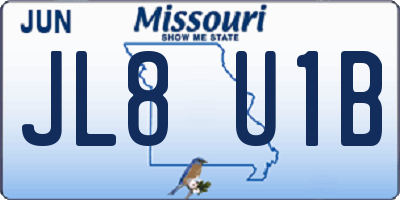 MO license plate JL8U1B