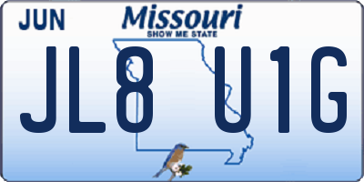 MO license plate JL8U1G
