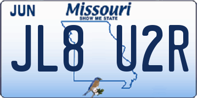 MO license plate JL8U2R