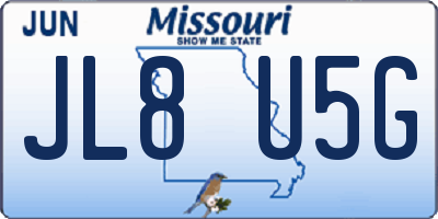 MO license plate JL8U5G