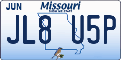 MO license plate JL8U5P