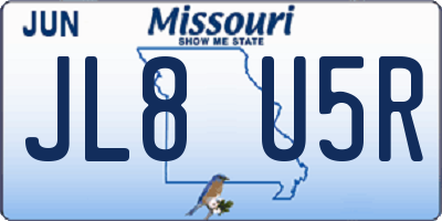MO license plate JL8U5R