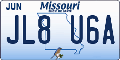 MO license plate JL8U6A