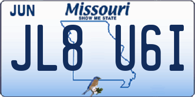 MO license plate JL8U6I