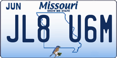 MO license plate JL8U6M