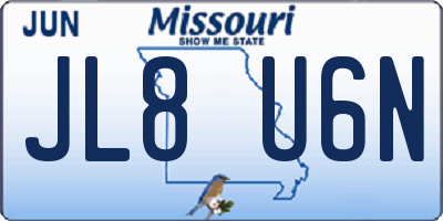 MO license plate JL8U6N