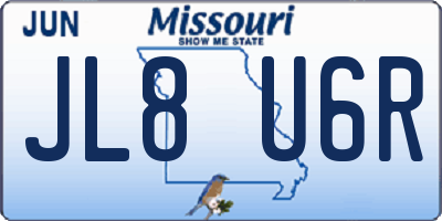 MO license plate JL8U6R