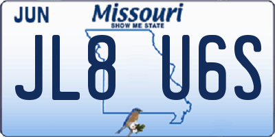 MO license plate JL8U6S