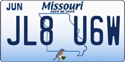 MO license plate JL8U6W