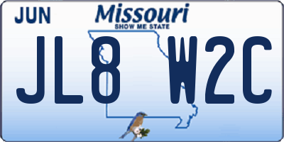 MO license plate JL8W2C