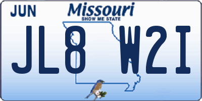 MO license plate JL8W2I