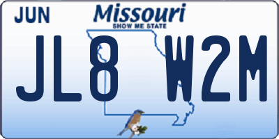 MO license plate JL8W2M