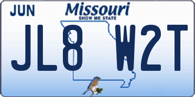 MO license plate JL8W2T