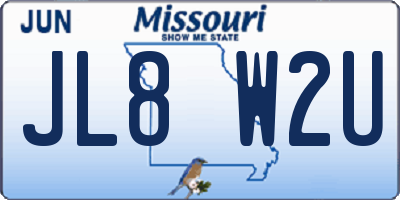 MO license plate JL8W2U