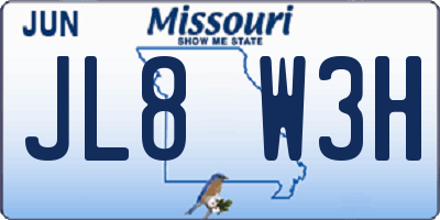 MO license plate JL8W3H