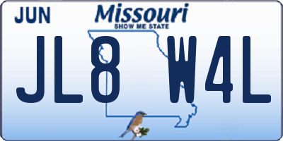 MO license plate JL8W4L