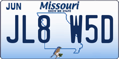 MO license plate JL8W5D