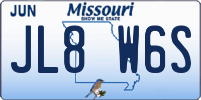 MO license plate JL8W6S