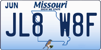 MO license plate JL8W8F