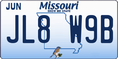 MO license plate JL8W9B