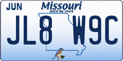 MO license plate JL8W9C
