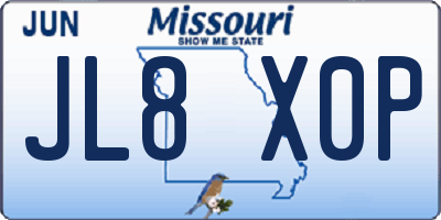 MO license plate JL8X0P