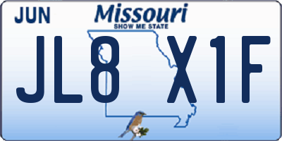 MO license plate JL8X1F