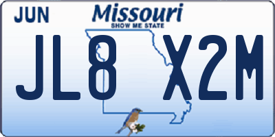 MO license plate JL8X2M