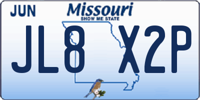 MO license plate JL8X2P