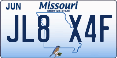 MO license plate JL8X4F