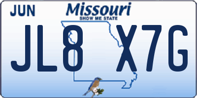MO license plate JL8X7G