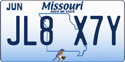 MO license plate JL8X7Y