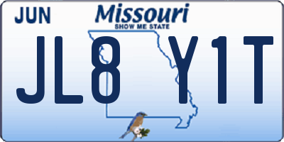 MO license plate JL8Y1T