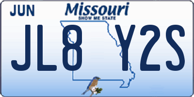 MO license plate JL8Y2S