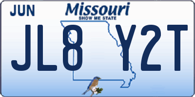 MO license plate JL8Y2T