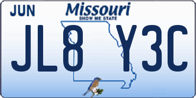 MO license plate JL8Y3C
